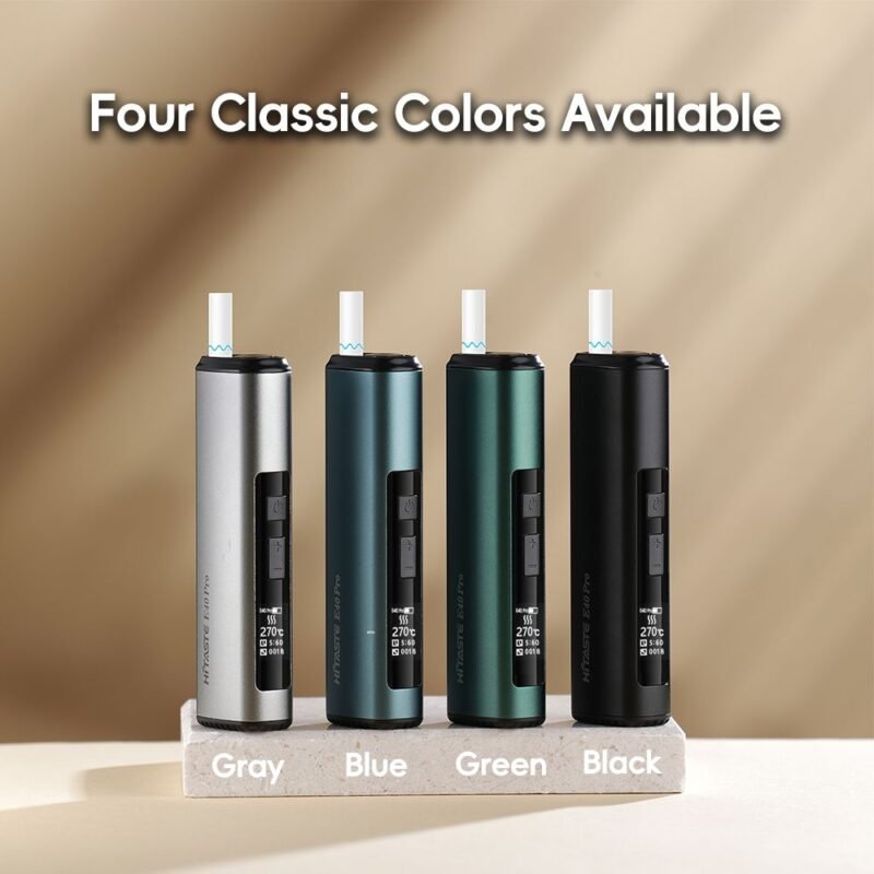 HiTaste E40 Pro 二回機全色系外觀，銀色/藍色/綠色/黑色，TEREA專用可調溫加熱器