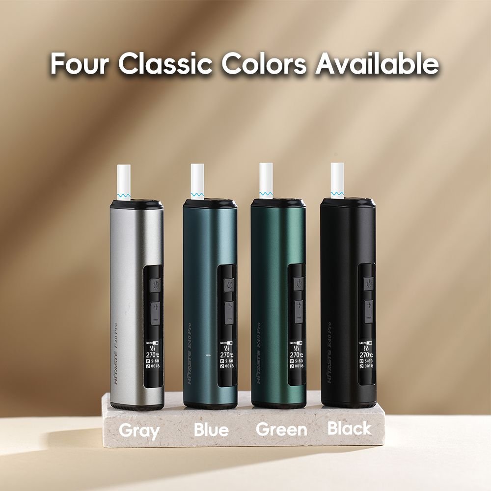 HiTaste E40 Pro 二回機全色系外觀,銀色/藍色/綠色/黑色,TEREA專用可調溫加熱器